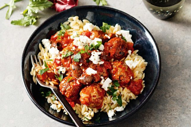 Chicken Meatballs with Orzo